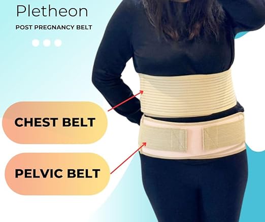 3-In-1 Post Pregnancy Abdominal Belt After Delivery Waist & Pelvis Slimming Shapewear Tummy Reduction Free Size (Polyester & spandex,Fit From 30 Inch To 46 Inches Of Waist)