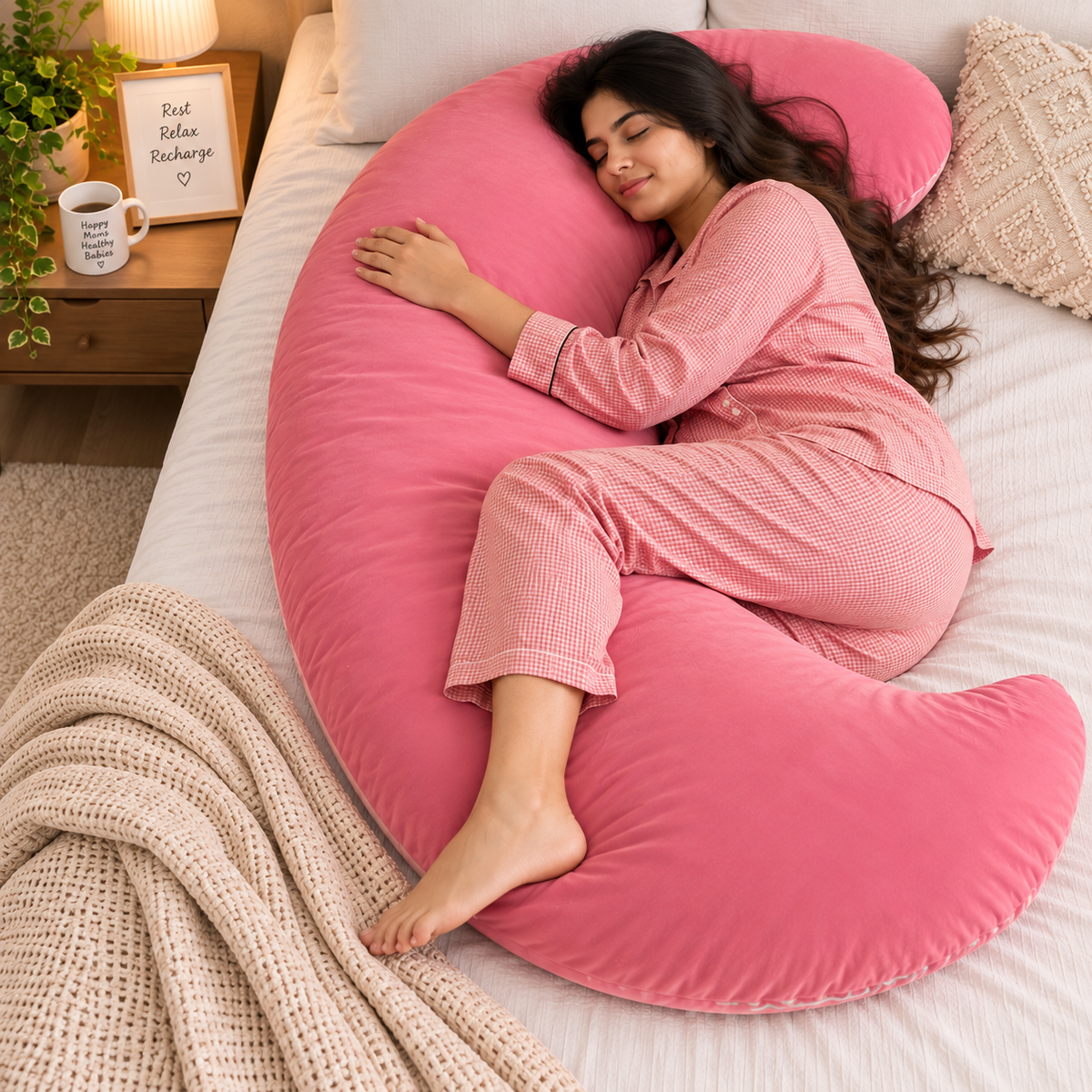 Hug Pillow for Adults, C-Shaped Pregnancy & Full Body Pillow for Sleeping