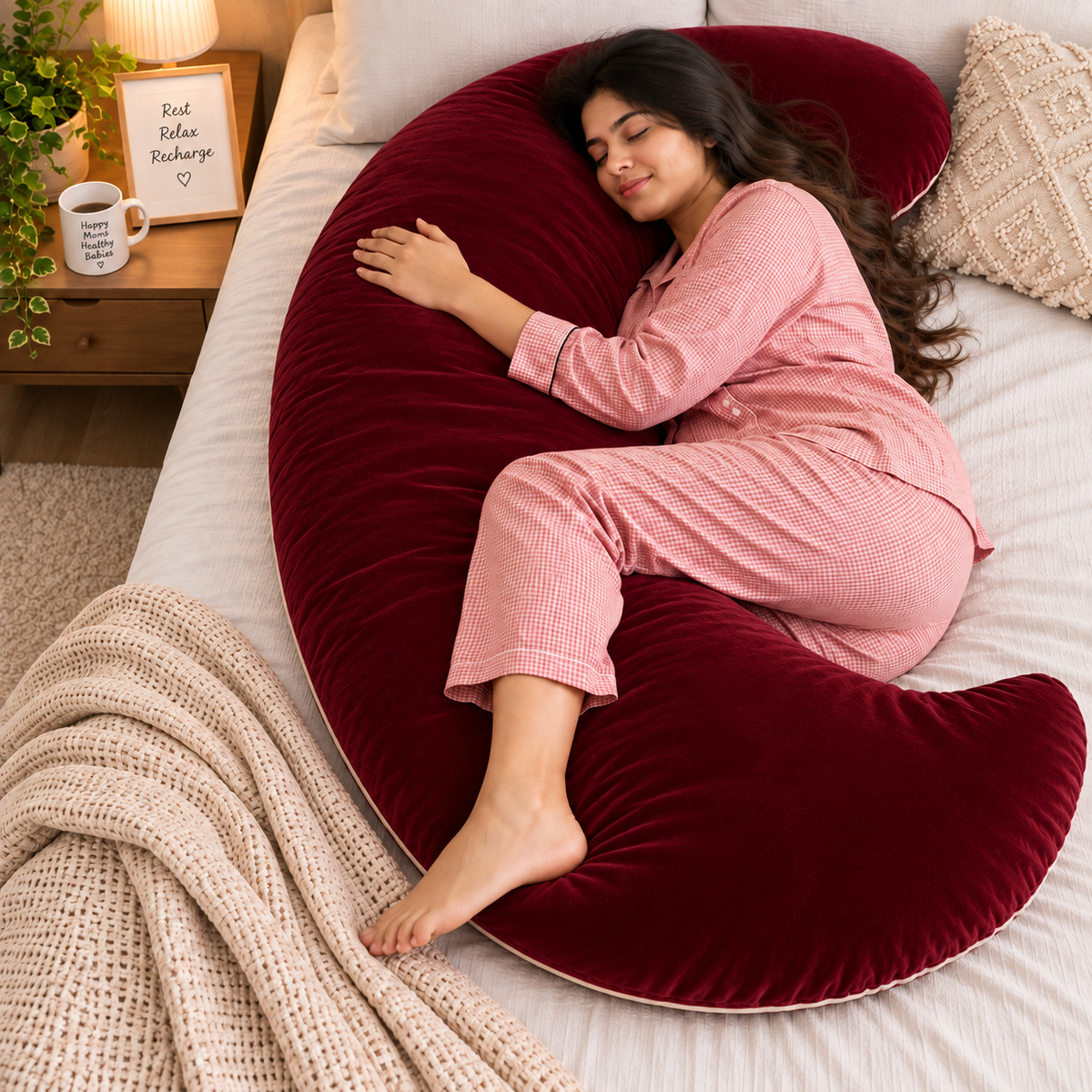 Hug Pillow for Adults, C-Shaped Pregnancy & Full Body Pillow for Sleeping
