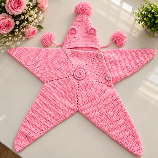Premium 100% Baby Acrylic Handmade Baby Outfit with Matching Hood | Soft & Cozy Newborn Wear